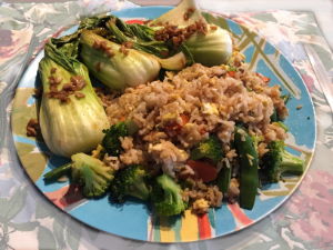 Fried Rice & Garlic Bok Choy