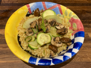 Herbed Mushrooms, Orzo and Squash